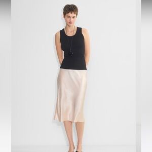 Aritzia Babaton slip skirt midi in denude